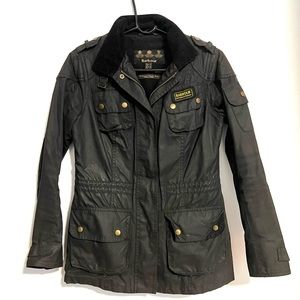 Barbour International - waxed Motorcycle jacket coat - Woman’s size 4